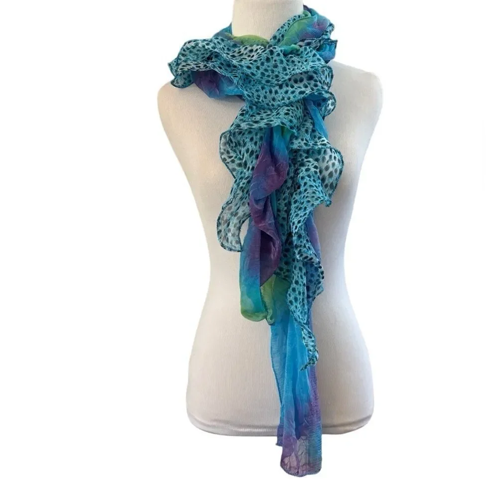 Multi Blue Color Scarf - Picture 2 of 3